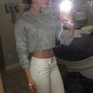 Cropped Grey Hoodie